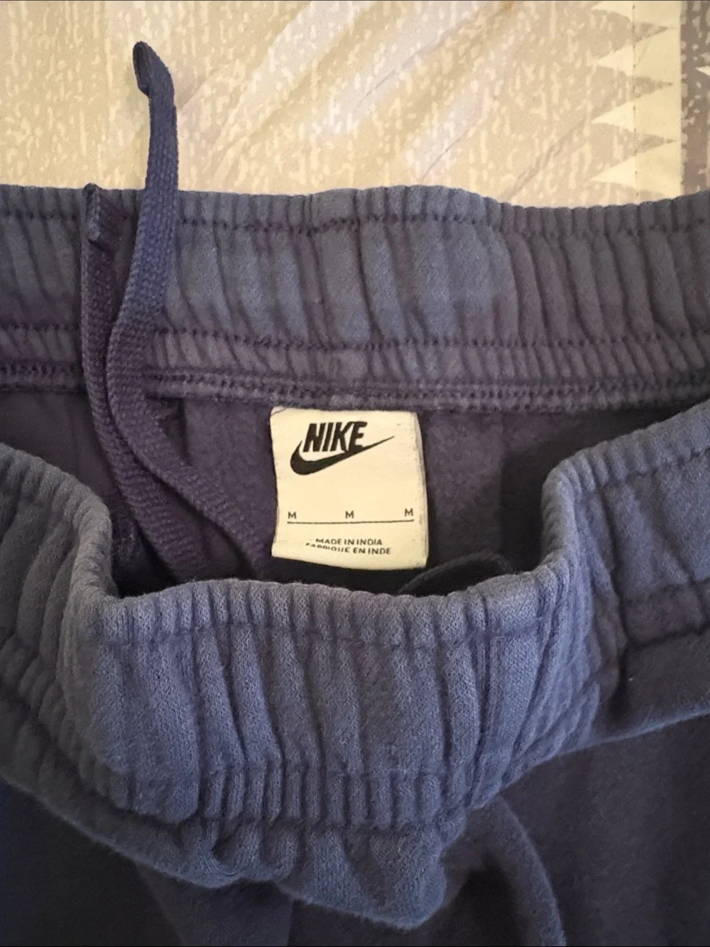Men’s Nike Navy Blue Fleece Joggers with White Swoosh